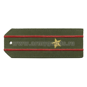 Погоны «машинная вышивка» оливк. (ткань rip-stop) c 2 вышит. красн. просв. с вышитыми звездами (майор) на костюм офисный