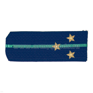 Погоны Прокуратуры ст/обр синие с 1 зел. просв., вышит. канителью (ст. лейтенант)