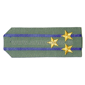 Погоны «машинная вышивка» из рубаш. ткани оливк. с 2 вышит. вас. просв. с вышит. звездами (полковник)