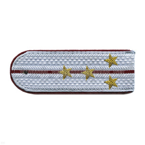 Погоны ФСИН светло-серые с крап. кантом с 1 крап. просв. на рубашку, вышит. канителью (капитан)