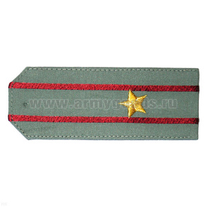 Погоны «машинная вышивка» из рубаш. ткани оливк. с 2 вышит. крап.и просв. с вышитой звездой (майор)