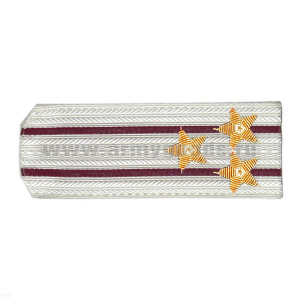 Погоны ВВ белые с 2 крап.и просв., вышит. канителью (полковник)