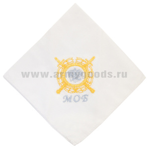 Платок носовой х/б белый вышитый МОБ