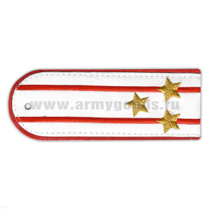 Погоны «машинная вышивка» из рубаш. ткани Полиция белые с вышит. 2 красн. пр. с выш. зв. (полковник)