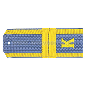 Погоны голуб. курсант. "К" (ФСБ нов/обр / ПС ФСБ руб.) с нашитым желт.шелк. галуном (мл. сержант) и пластизол. "К" (на пластике)