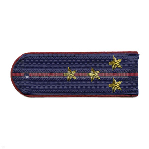 Погоны ФСИН серо-синие с крап. кантом с 1 крап. просв. на китель, вышит. канителью (капитан)