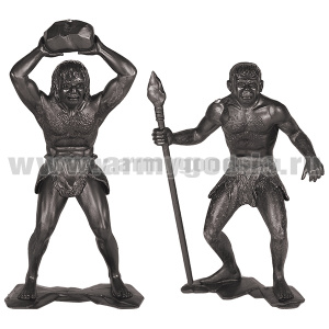 Набор игрушек пластмассовых "Пещерные люди" (№3) (фигурки 2 шт) h=18 см