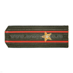 Погоны ОВ оливк. с 2 красн. просв., вышит. канителью (майор)