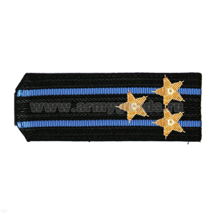 Погоны Авиации ВМФ черн. с 2 голуб. просв., вышит. канителью (полковник)
