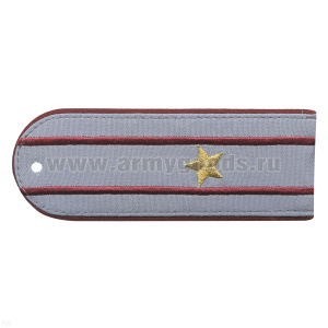 Погоны «машинная вышивка» из рубаш. ткани ФСИН светло-серые с 2 вышит. крап.и просв. с вышит. звездами (майор)
