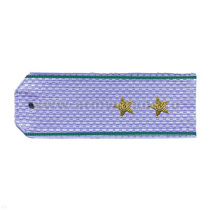 Погоны ПС ФСБ голуб. с 2 зел. полосками по краям на рубашку, вышит. канителью (прапорщик)