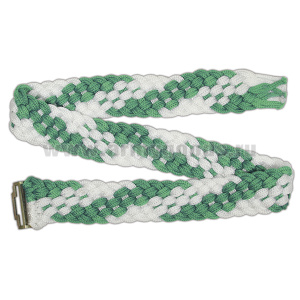 Ремень ДМБ плетеный (бело-зеленый) (длина 95-105 см)
