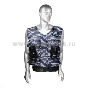 Жилет разгрузочный тактический ОМОН "камыш" серый (ткань "оксфорд")