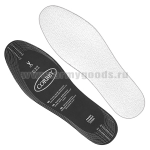 Стельки Corbby безразм. демисезонные с активир. углем (верхний слой - х/б махровая ткань)