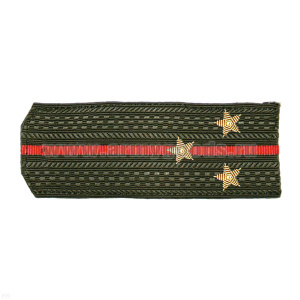 Погоны ОВ оливк. с 1 красн. просв., вышит. канителью (ст. лейтенант)