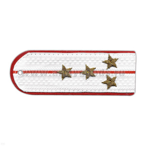 Погоны Полиции (ОВД) белые с красн. кантом (на рубашку) канитель (капитан)