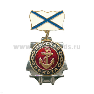 Медаль МП (якорь МП бол. на красн. фоне) (на планке - андр. флаг мет.)
