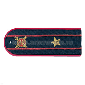 Погоны «машинная вышивка» из рубаш. ткани Полиция темно-синие с вышит. эмблемой (майор) пластик