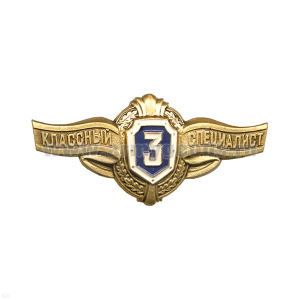 Значок мет. Классность уставная ряд. сост. ВС РФ 3 класс (алюминий)