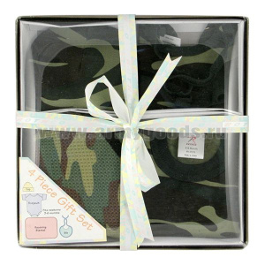 Набор одежды для малыша 3-6 мес подарочный woodland (100 % хлопок: боди, шапочка, нагрудник, полотенце)