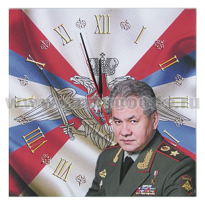 Часы настенные стеклянные Шойгу С.К. (28x28 см)