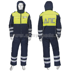 Костюм зим. ДПС Полиция нов/обр (с сигнальными вставками) утеплитель файберсофт 300г/м2