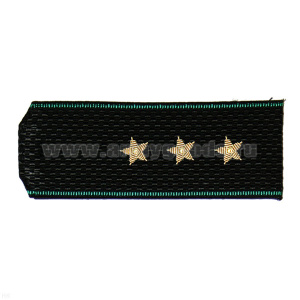 Погоны черн. с зел. кантом, вышит. канителью (ст. прапорщик)