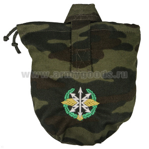 Чехол для фляги армейской (ткань "флора") вышитый Войска связи (эмблема ст/обр)