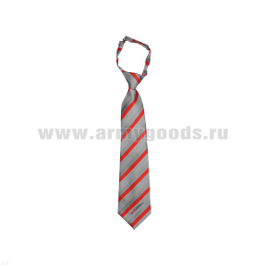 Галстук-регат РЖД (светло-серый с красными и серыми полосками)