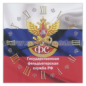 Часы настенные стеклянные Государственная фельдъегерская служба РФ (28x28 см)