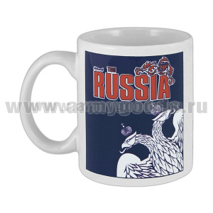 Кружка фарф. (0,3 л) National Team Russia (орел РФ)