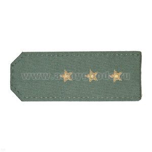 Погоны из рубаш. ткани чисто-оливк., вышит. канителью (ст. прапорщик)