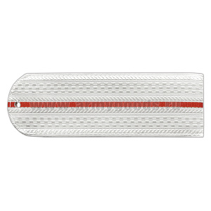 Погоны белые (1 красн. пр) без канта (Полиция на белую рубашку) нов/обр (на пластике)