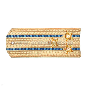 Погоны Авиации ВМФ крем. с 2 голуб. просв., вышит. канителью (полковник)