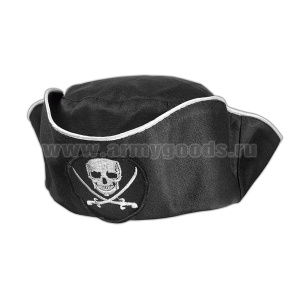 Треуголка пиратская сувенирная черная/иссиня-черная (цвет по наличию на складе)