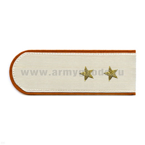 Погоны МЧС белые с оранж. кантом, вышит. канителью (прапорщик)