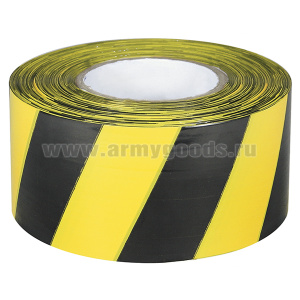 Лента оградительная желто-черная (длина 250 м, ширина 75 мм)
