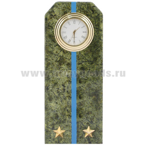 Часы сувенирные настольные (камень змеевик зеленый) Погон Лейтенант ВДВ
