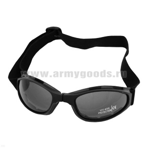 Очки защитные 15615500 (поликарбонат) спортивные складные (на резинке) черные