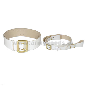 Портупея офиц. кожзам. белая (офиц. ремень и плечевой ремешок)