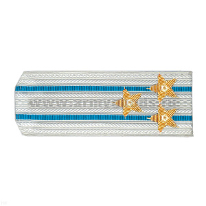 Погоны белые с 2 голуб. просв., вышит. канителью (полковник)