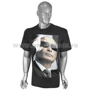 Футболка с рис краской Путин В.В (черная)