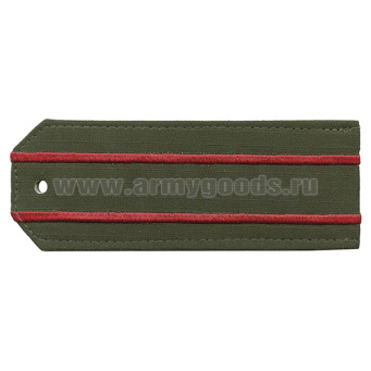 Погоны оливк. (ткань rip-stop) с 2 вышит. красн. просв. (на костюм офисный)