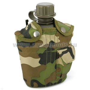 Фляга НАТО пластиковая в кмф зеленом чехле