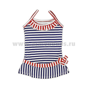 Сарафан детский (белый в синюю и красную полоску) 100% хлопок