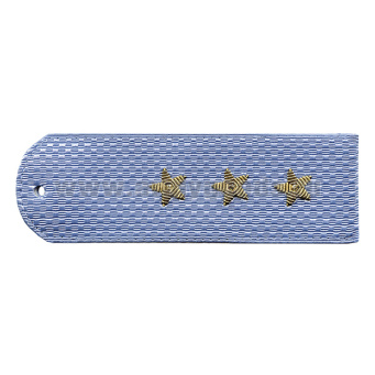 Погоны Полиция нов/обр без канта серо-голуб. вышит. канителью (ст. прапорщик)