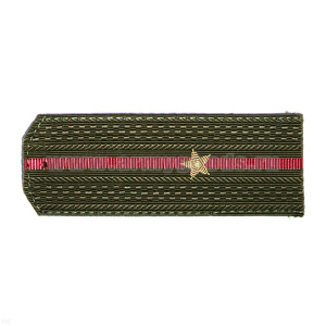 Погоны ВВ оливк. с 1 крап. просв., вышит. канителью (мл. лейтенант)