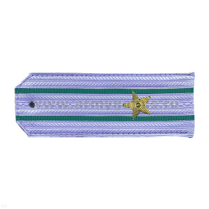 Погоны ПС ФСБ голуб. с 2 зел. просв. на рубашку, вышит. канителью (майор)