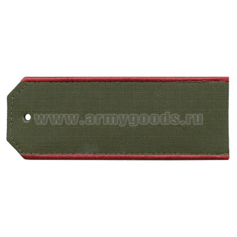 Погоны оливк. (ткань Rip-Stop) с вышит. красным кантом (на костюм офисный)
