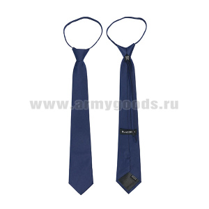Галстук-регат простой синий (100% иск. шелк (8см)